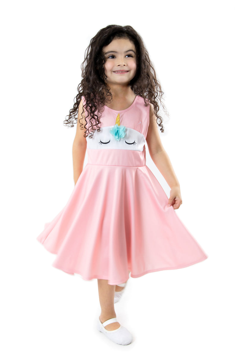 knee length dresses for ladies Unicorn body dress for baby / organic cotton baby clothing – Milimilu.com main image 0
