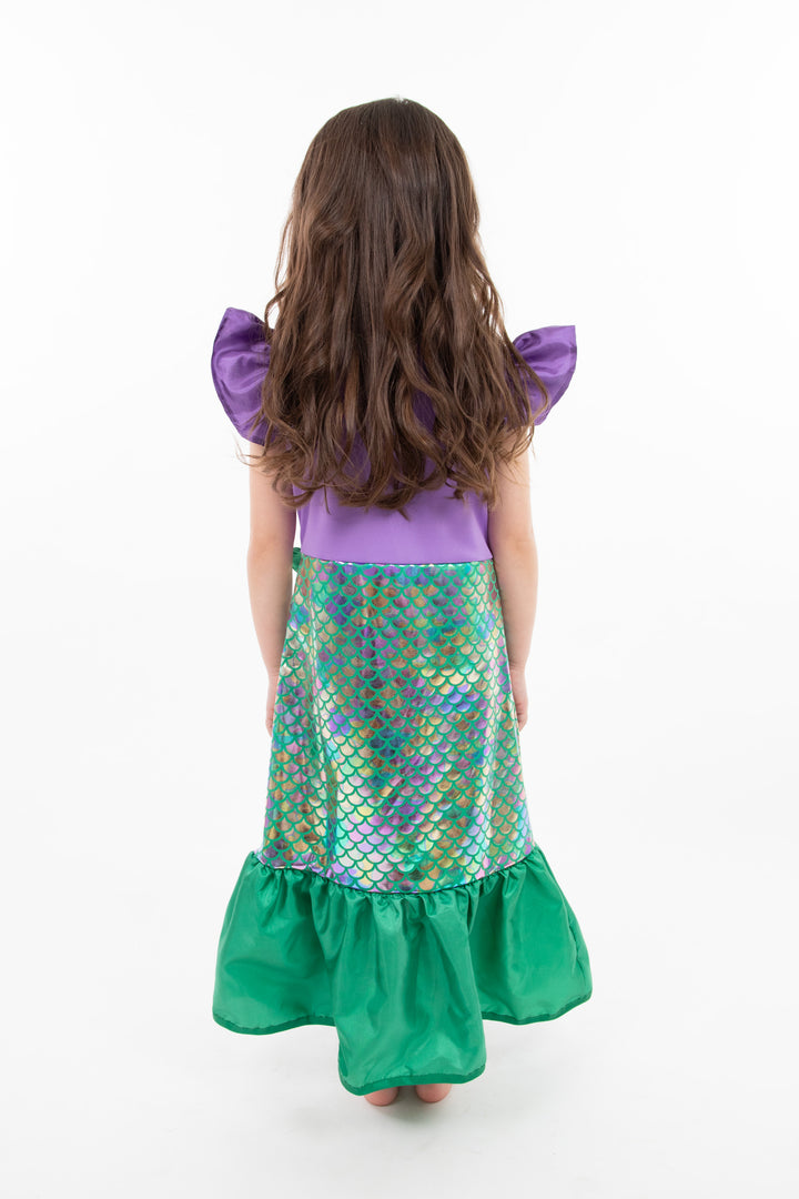 purple and green mermaid dress Little mermaid Ariel baby dress 3-6 months
