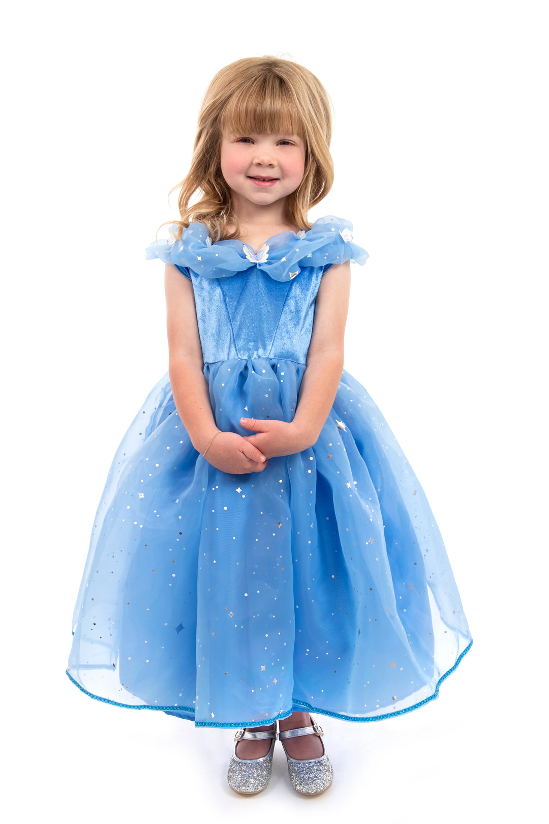 Little Adventures Deluxe Cinderella Butterfly Princess Dress Up Costume for Girls