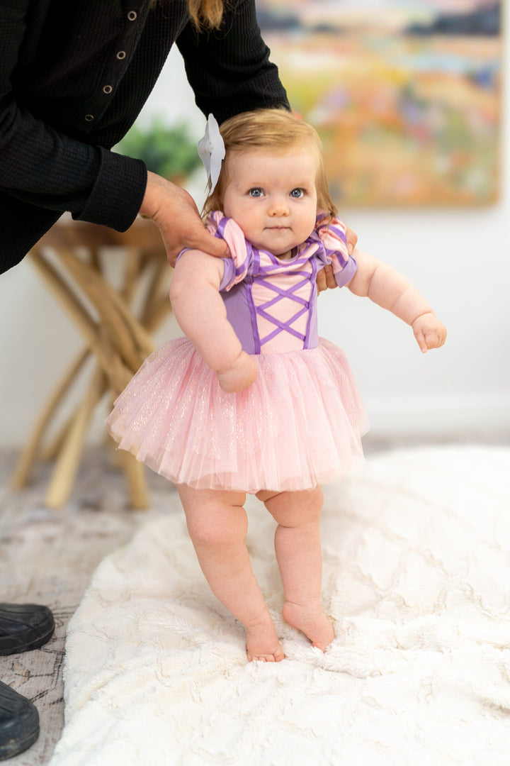 purple colour wedding dress Baby Rapunzel Dress – Little Adventures