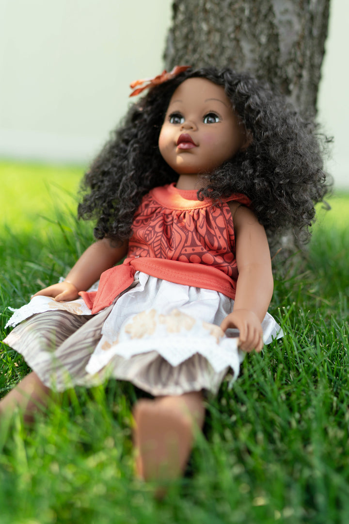 Little Adventures Doll Dress Island Princess with Hair Clip