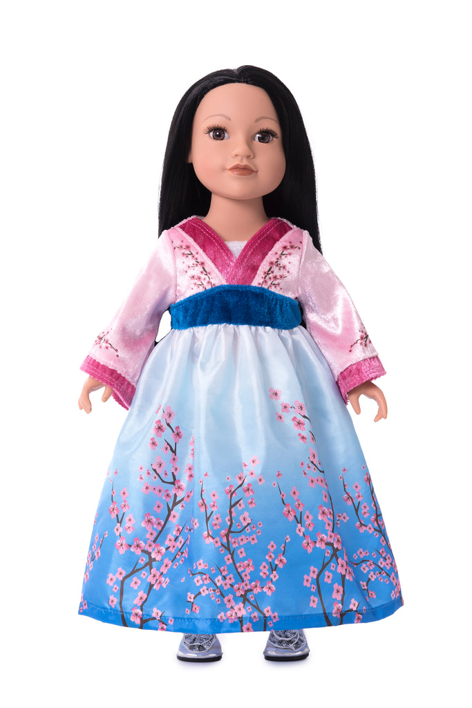 doll dresses Little Adventures Dress Asian Princess 3 pc set features Luxury Satin Colors:Purple 66R Vintage Black and White