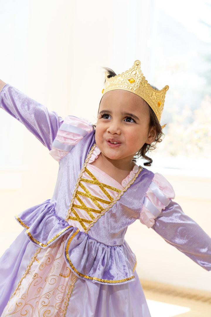 gold dress up crown Golden Queen Crown Medieval Fancy Dress Up Halloween Adult Costume Accessory