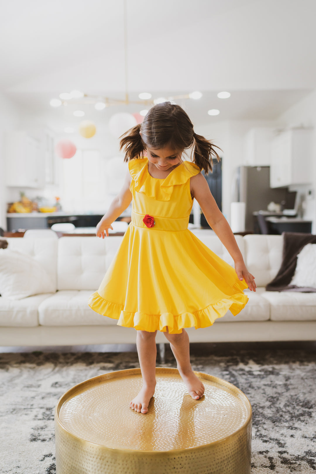 Fashion yellow little dress