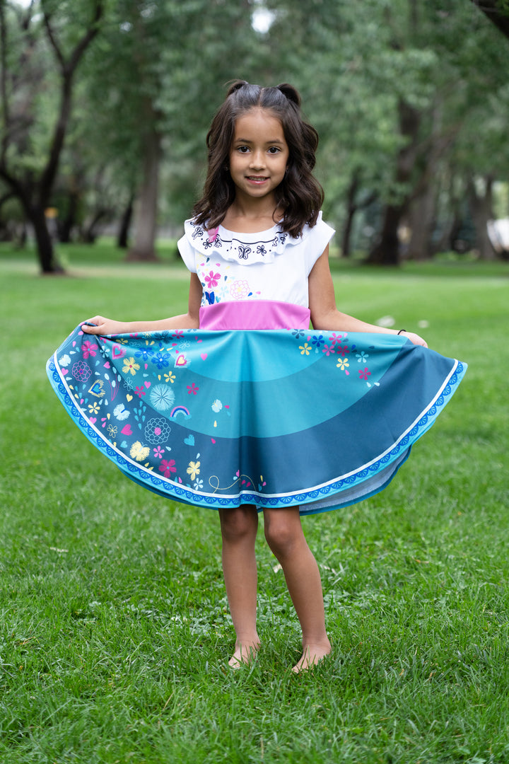 Little Adventures Astro Twirl Dress – Machine Washable Princess Dress For Girls, Circle Skirt For Twirling