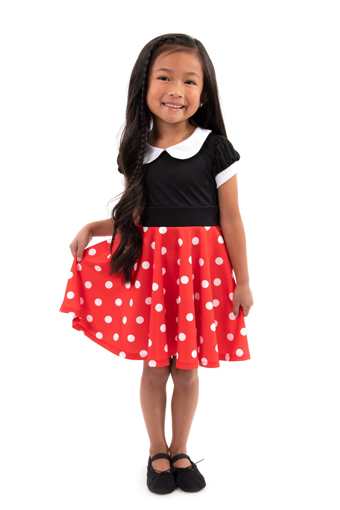 strapless open back dress Movie actress polka dot retro dress main image 1