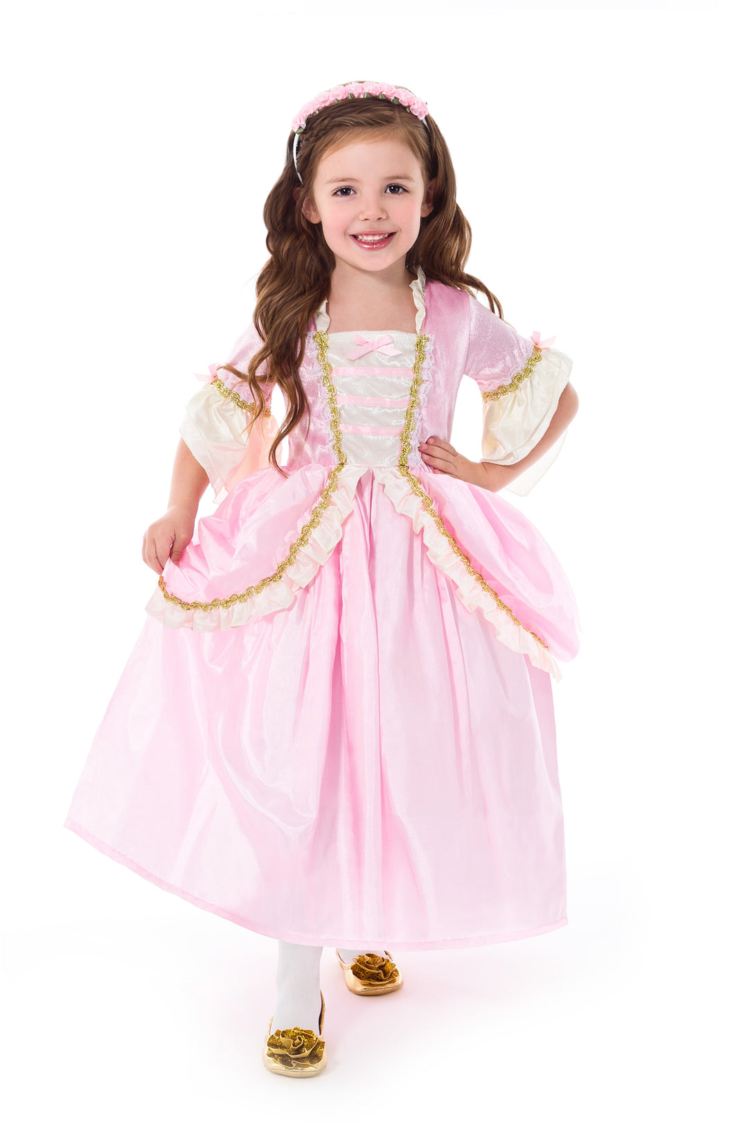 pink vintage dress V Neck Rose Print Dress, Pink / XS make it happen Pink Vintage Princess Dress Up
