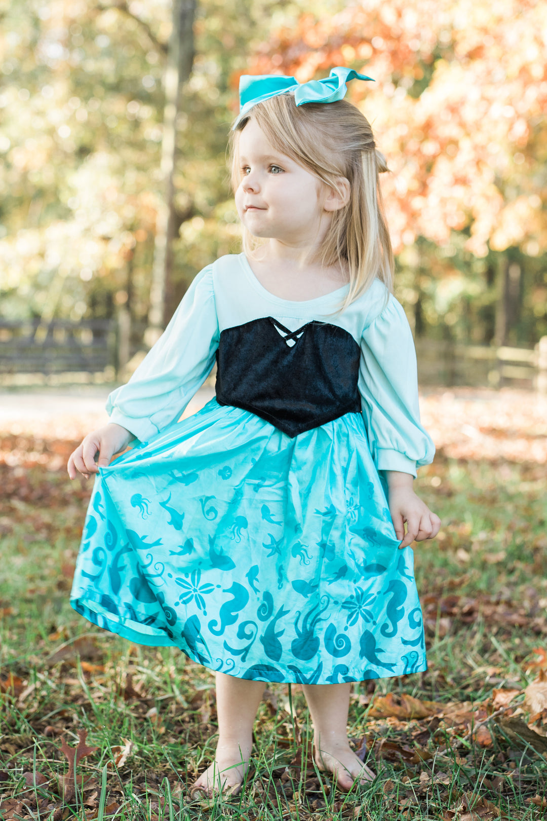 little adventures mermaid dress Day with Bow Dress for 11-13 Years | Size 3XL in Light Blue Color:Pink Metallic Floral Black Midi Gown Jarlo ASF7-6-2023 You can see all