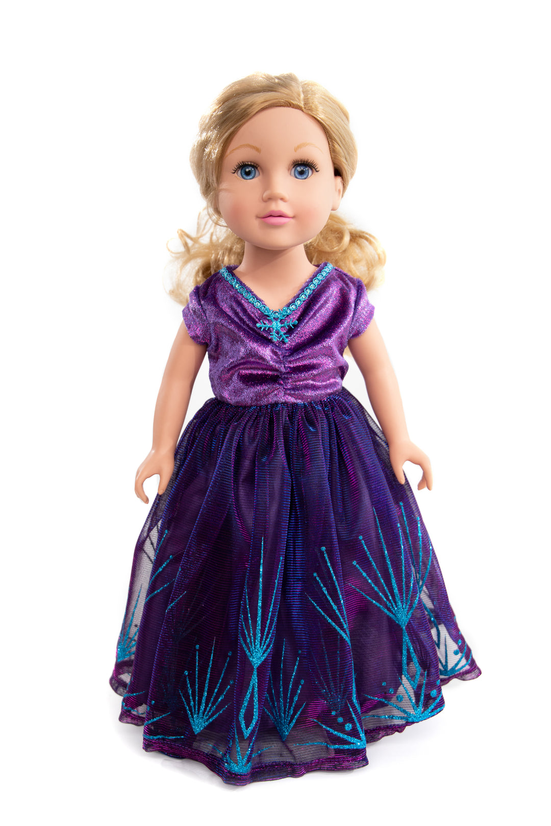 strapless open back dress Little Adventures Purple Ice Princess Princess Doll Dress
