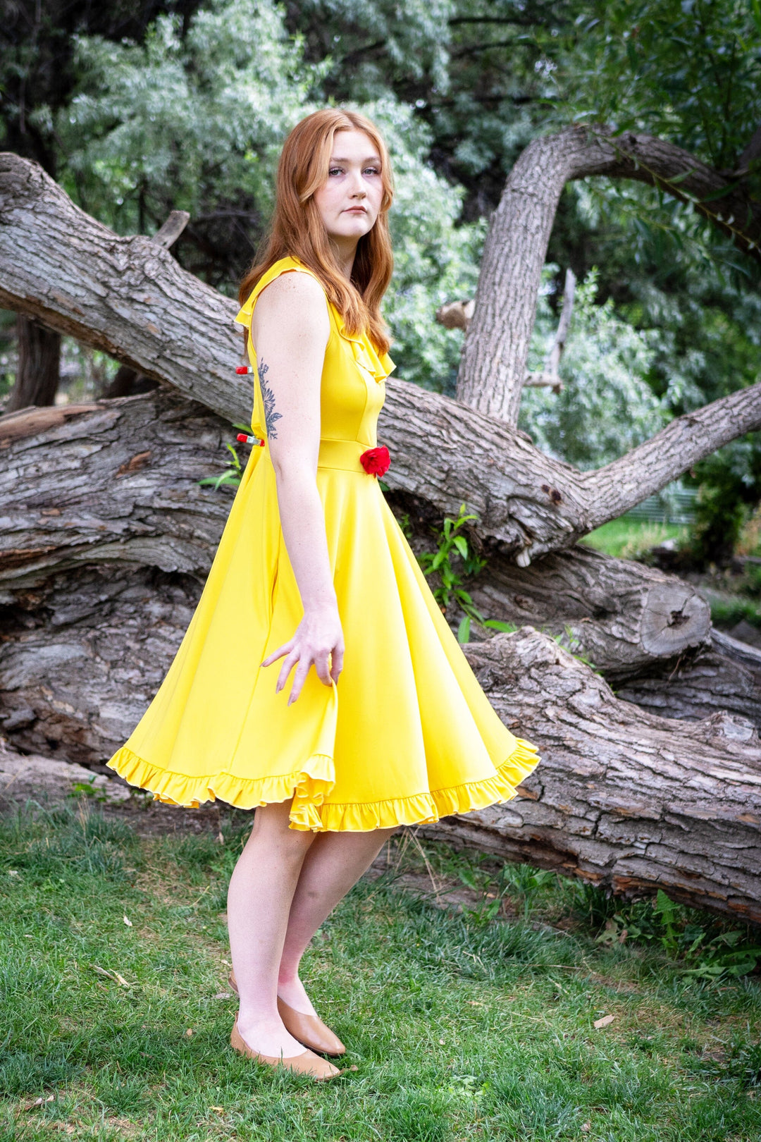 chinese dress ladies Little Adventures Yellow Beauty Twirl Princess Dress-Up Costume for Adult Women