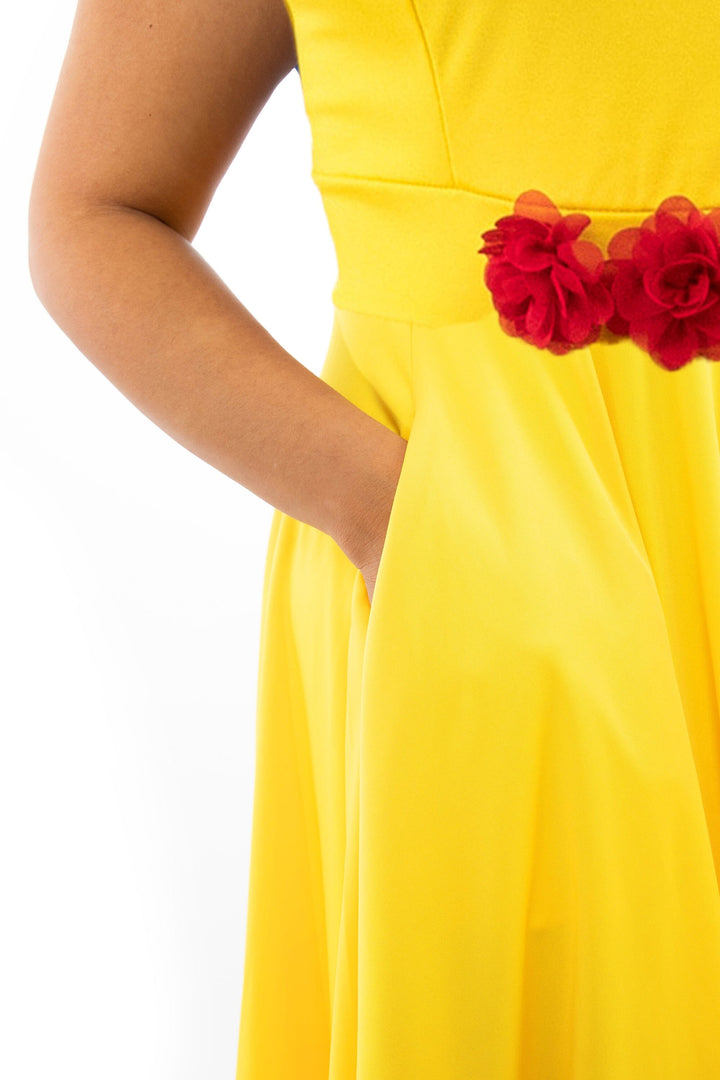 Adult Yellow Beauty Twirl Dress Size 10