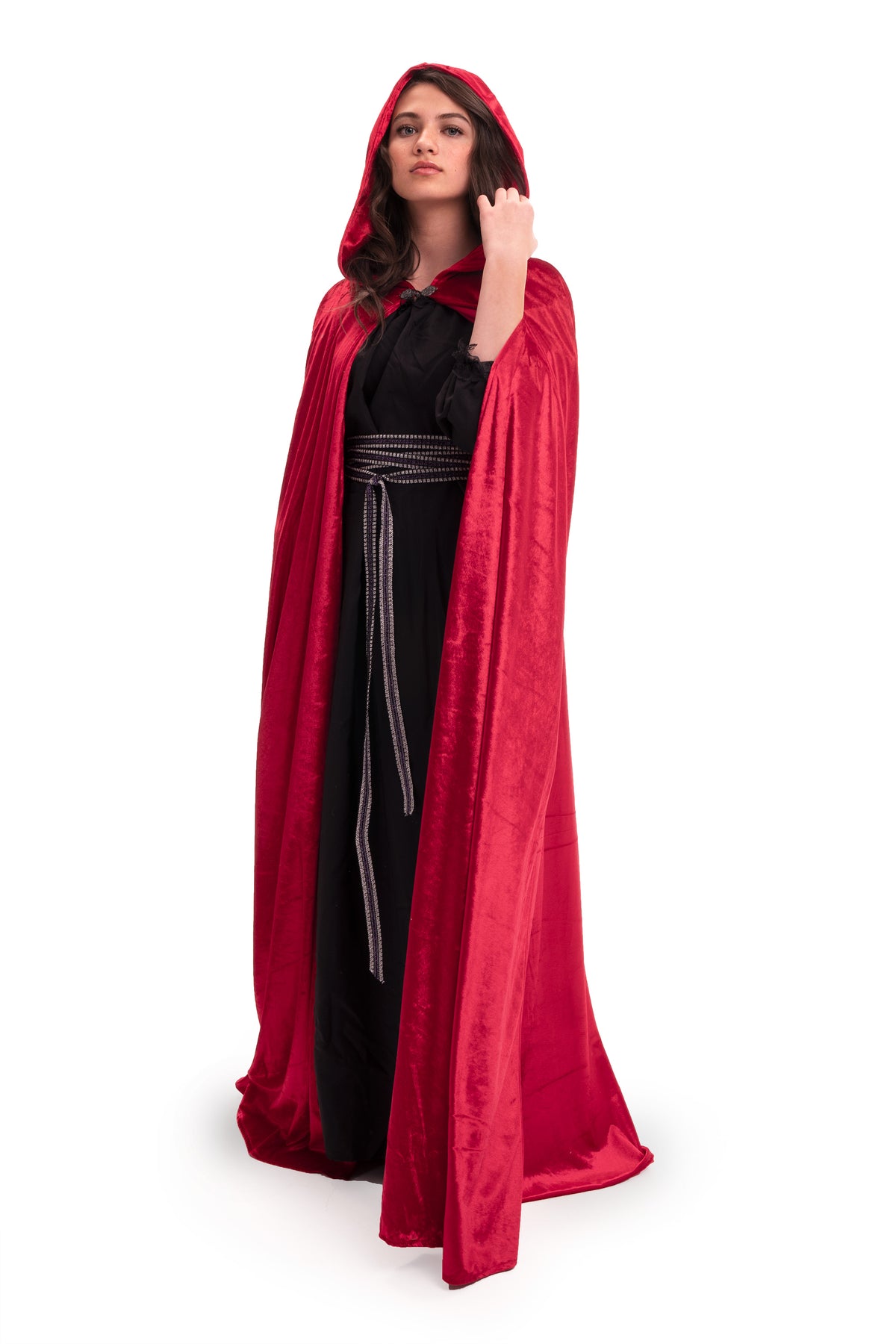 red cloak dress Red velvet cape Lady Morgana