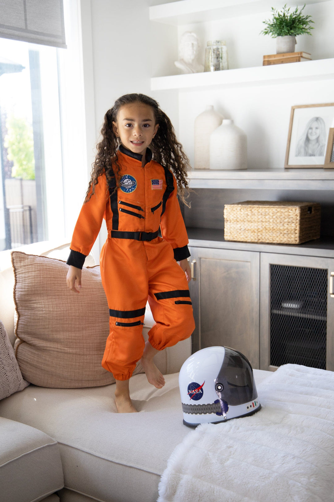 Casque D'Astronaute Enfant Widmann – Accessoire Déguisement Espace Confortable Avec Micro Et Drapeau Américain, Taille Enfant